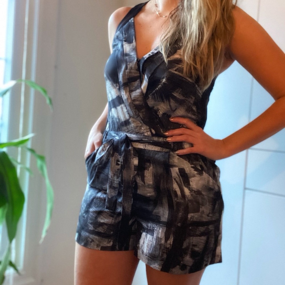 Guess Dressy Romper with Cinched Waist Bow